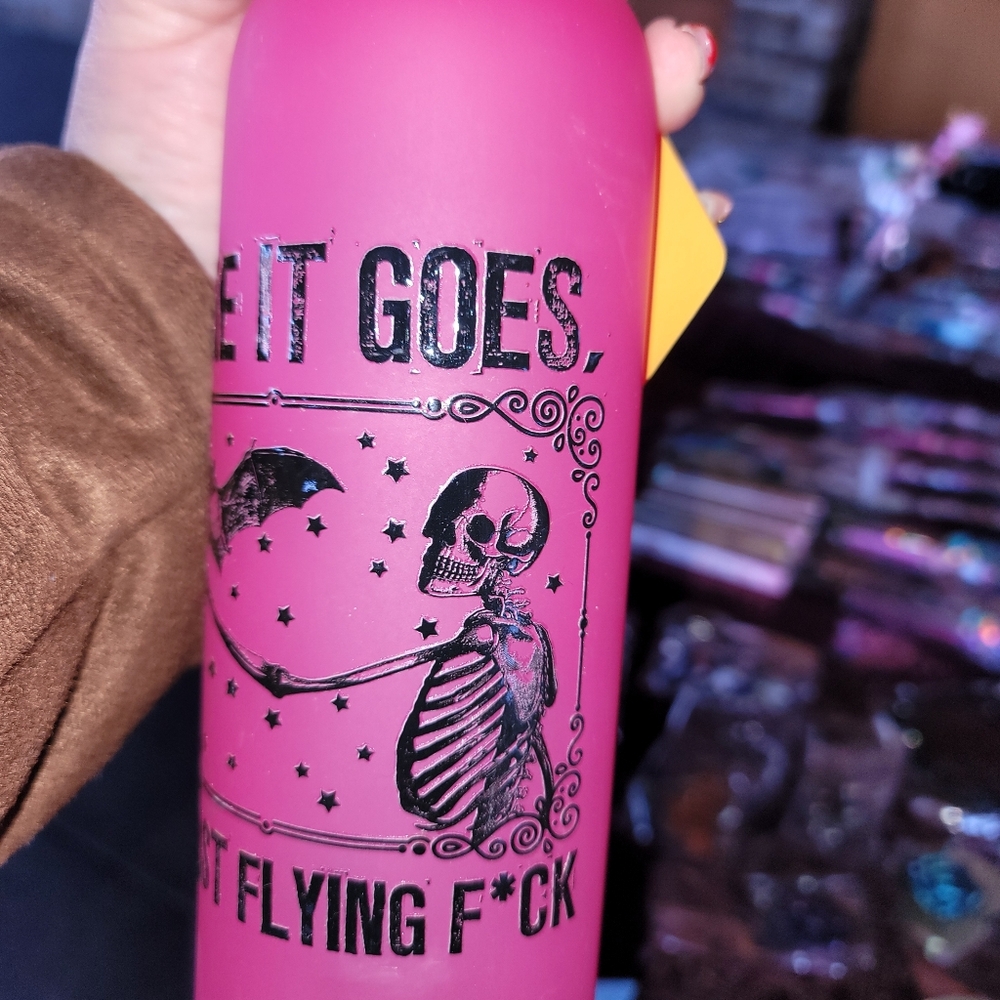 glass pink tumbler